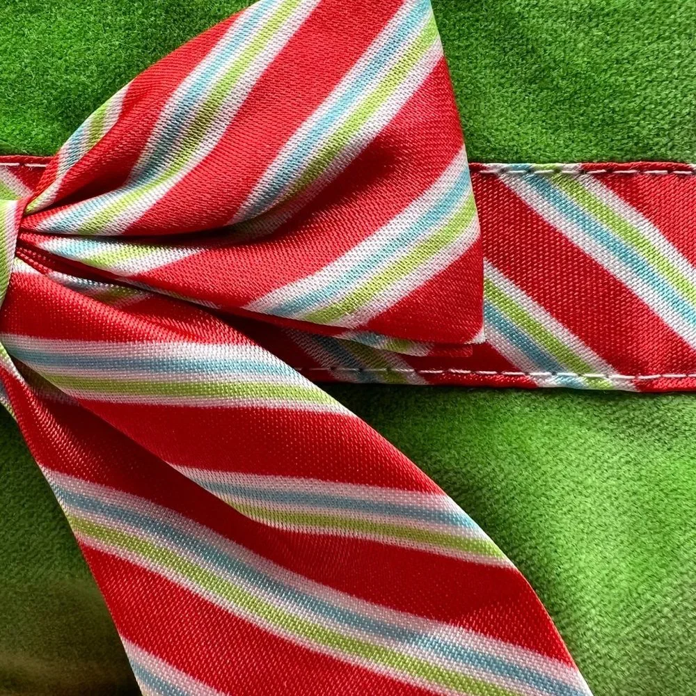 Holiday Party Dress Dog Small Green Red Christmas Bow Ruffle Hem Small Breed